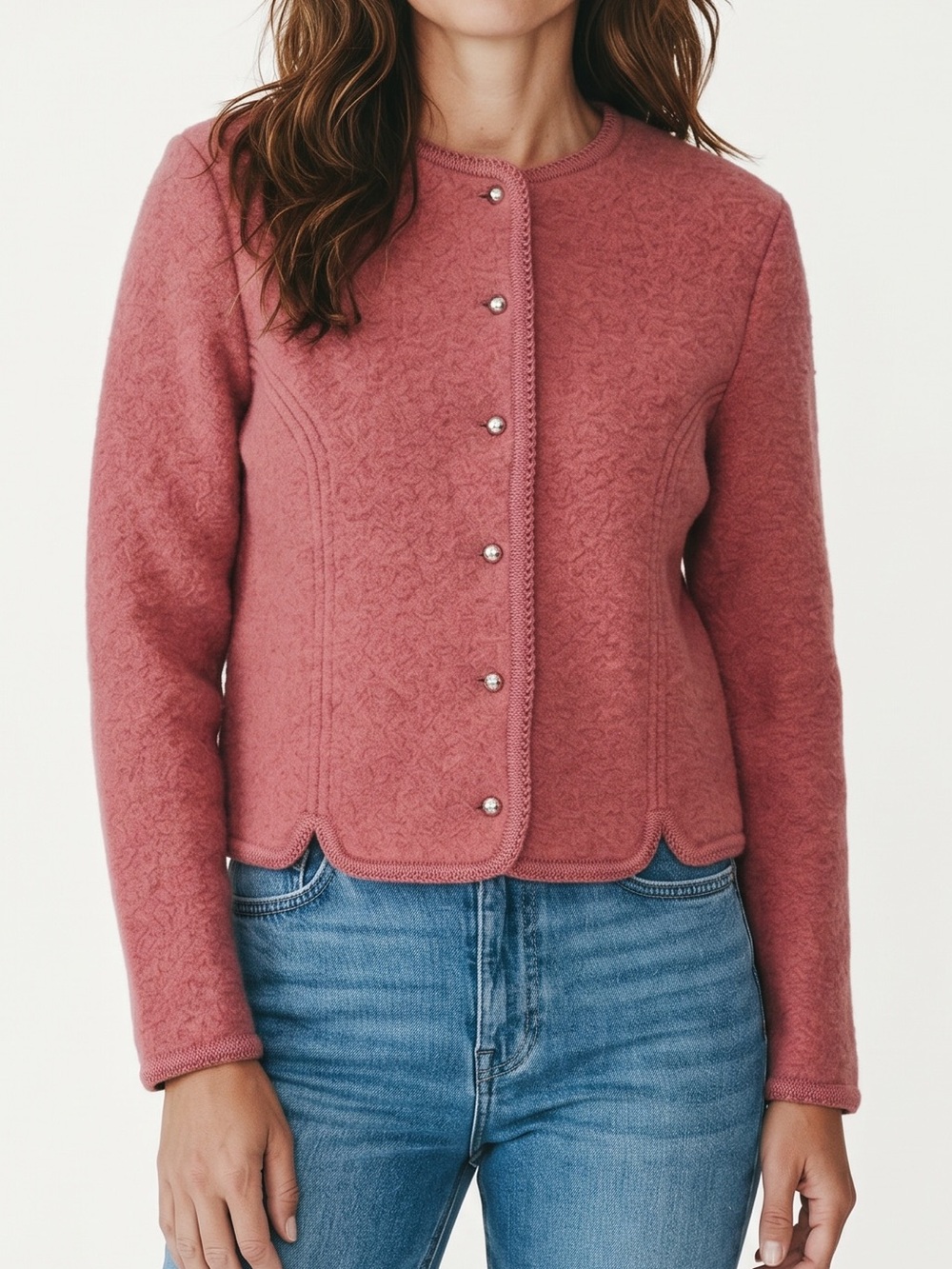 Vintage The Eagle’s Eye 100% Wool Jacket Cardigan Pink Old Money 90’s Classic